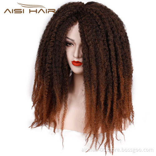 Aisi Hair Afro Kinky Curly Braiding Hair Wigs Dreadlock Braids Wigs Marley braiding Wigs for African American
